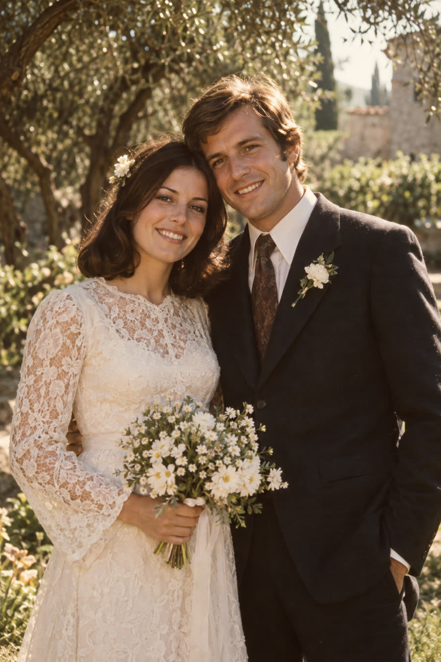 Restored wedding photograph in natural color